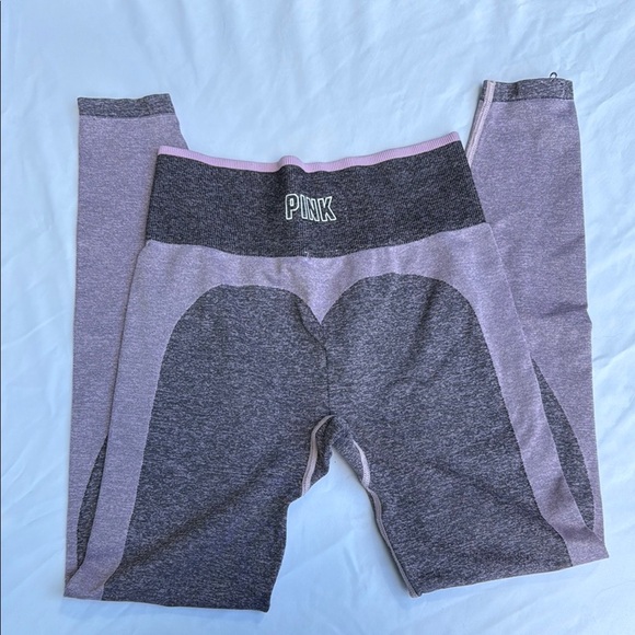 PINK Victoria's Secret Pants - PINK Victoria's Secret Leggings - Gray and PINK Victoria's Secret